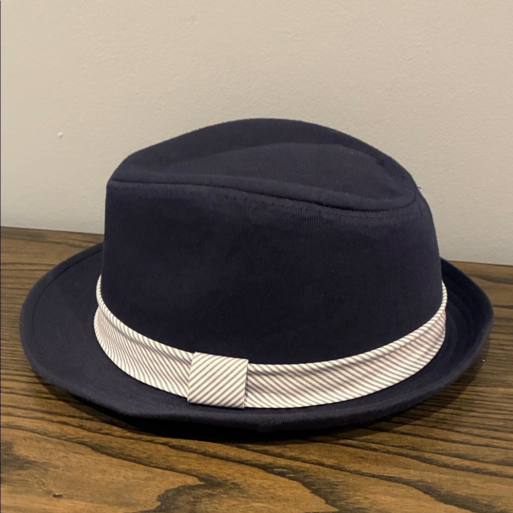 Kids Navy Fedora with White Band